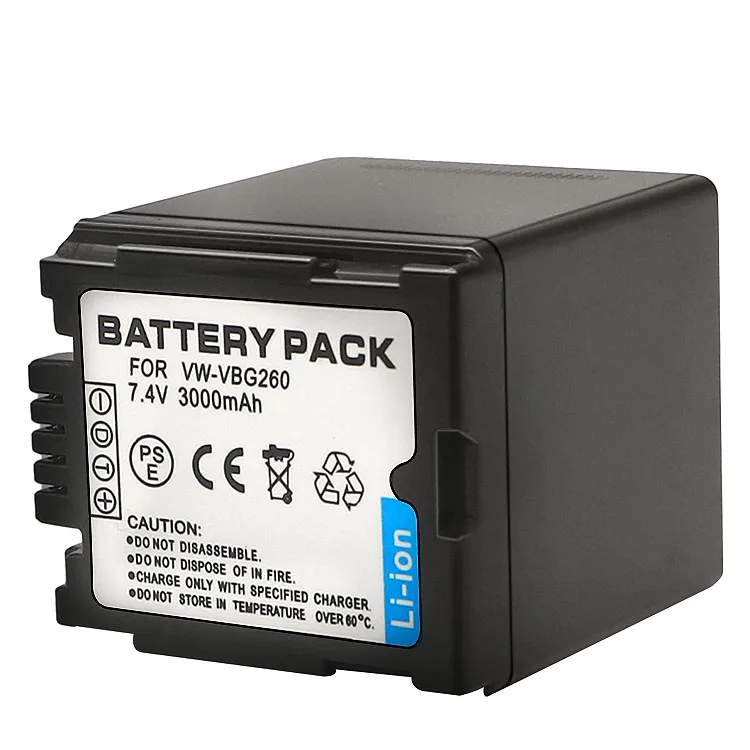 Камера Аккумулятор VW-VBG260 VBG260 для цифрового фотоаппарата Panasonic HS250 SDR-SD7 HDC-MDH1 HDC-SX5 HDC-DX1 Recharegeable аккумуляторная батарея для цифровых фотоаппаратов пакет