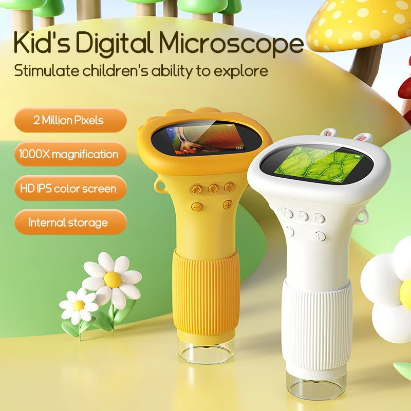 ALEEZI 372 Portable Mini Microscope Toy Telescopic Digital Video Camera Kids Science Experiment Kids Microscope With Toys