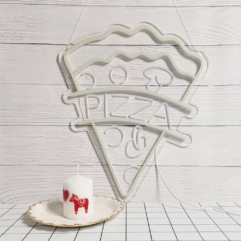 DIVATLA Customization Pizza Personalized Delicious Food Party&Fast Food Restaurant Wall Indoor Acrylic Led Light Neon Sign