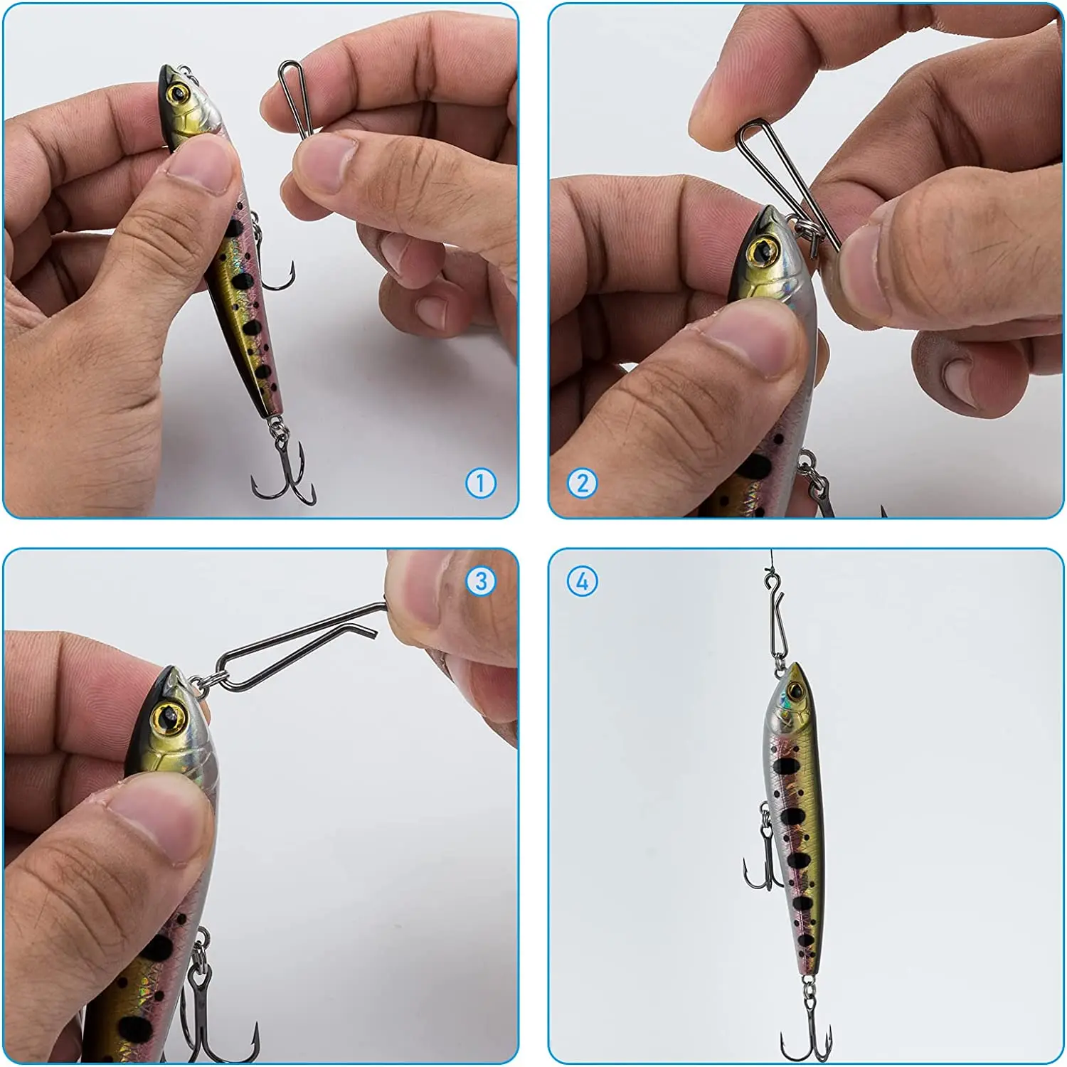 High quality Stainless steel Fishing Fast lock Hanging Snap Bass fishing  Swivel snap  Solid carp Fishing Pin Snaps