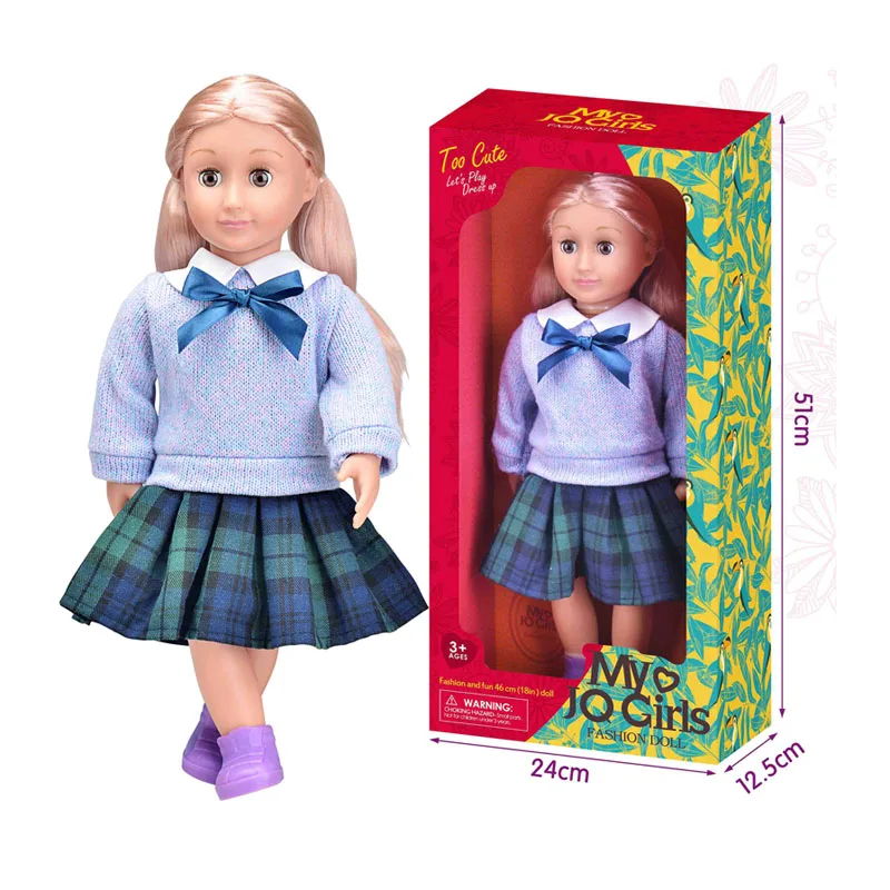 18 inch Customized Reborn Baby Dolls Silicone Full Body Girls Blonde Hair Realistic Looking Life Like Baby wow doll gift box