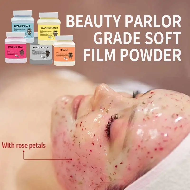 10 ingredients OEM 650g powdered jelly mask rose flower, 24k, collagen anti-aging moisturizing skin care mask powder