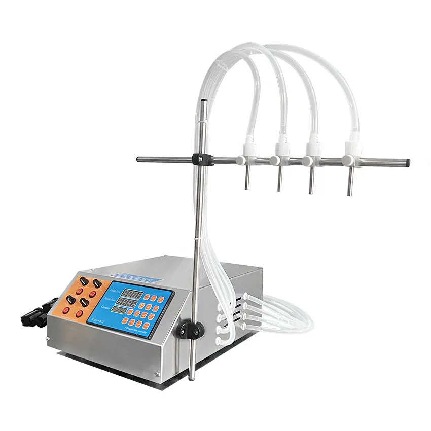 1/2/4/6 Heads 4L Diaphragm Pump Filler Semi Automatic Essence Oil Water Beverage Liquid Bottle Filling Machine