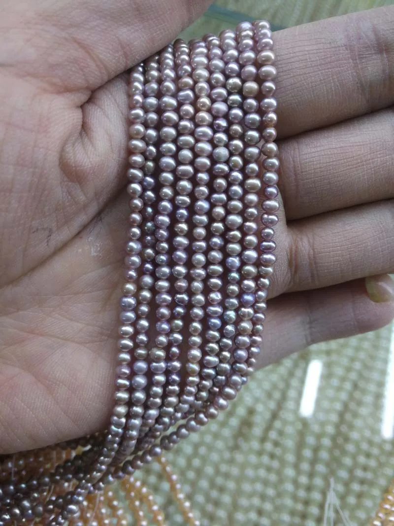 Hot Sale 2-3mm Potato Natural Freshwater Pearl Chain Small Pearls for Jewelry Making