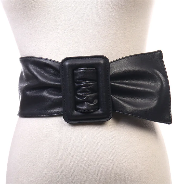 Wholesale Leather Women Casual ladies Fashion Waist Belt 2022 Pu Wide Belt Simple Designer Belt With Square Buckle for dress