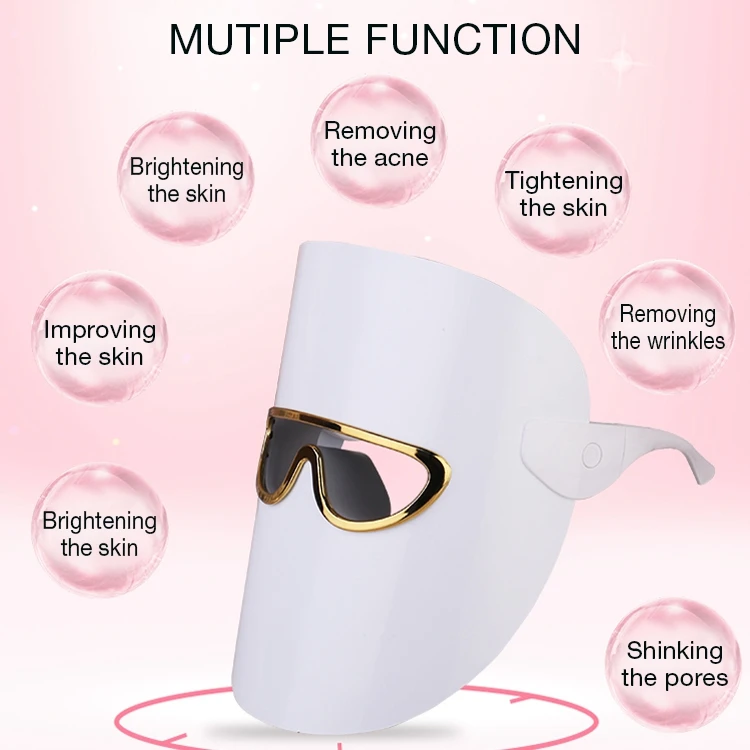 Led Mask Glasses style Led Light Therapy Facial Skin Care Mask 3 Color Face Photon led beauty