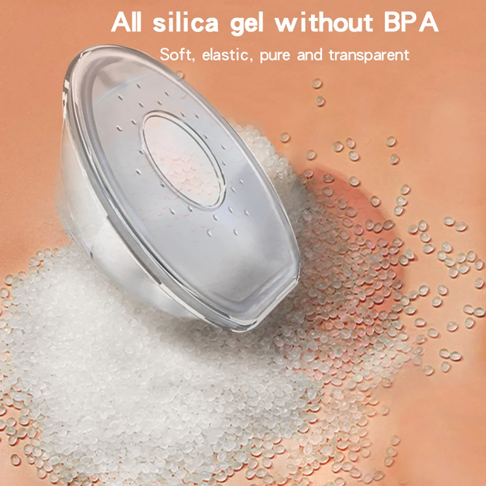 factory OEM custom Food Grade hands free suction Breast Milk Collector Silicone wearable breast pump manual