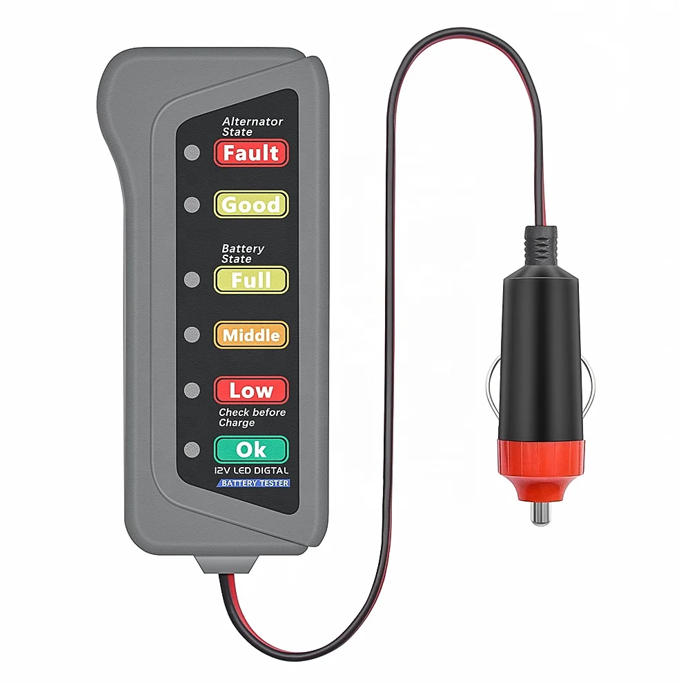 Новое поступление 12 В Автомобильный Цифровой тестер аккумулятора генератор переменного тока 6 светодиодов инструмент для диагностики
