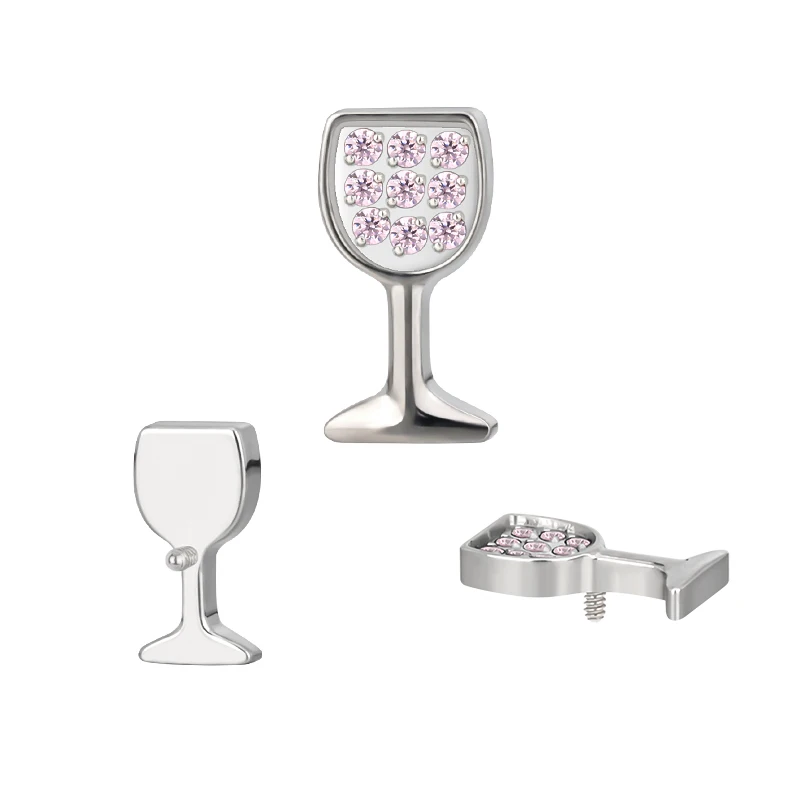 Wholesale G23 Titanium Piercing Ear Studs Labret Tragus Lip Rings Goblet Internal Thread Helix Earring Lobe Cartilage Jewelry