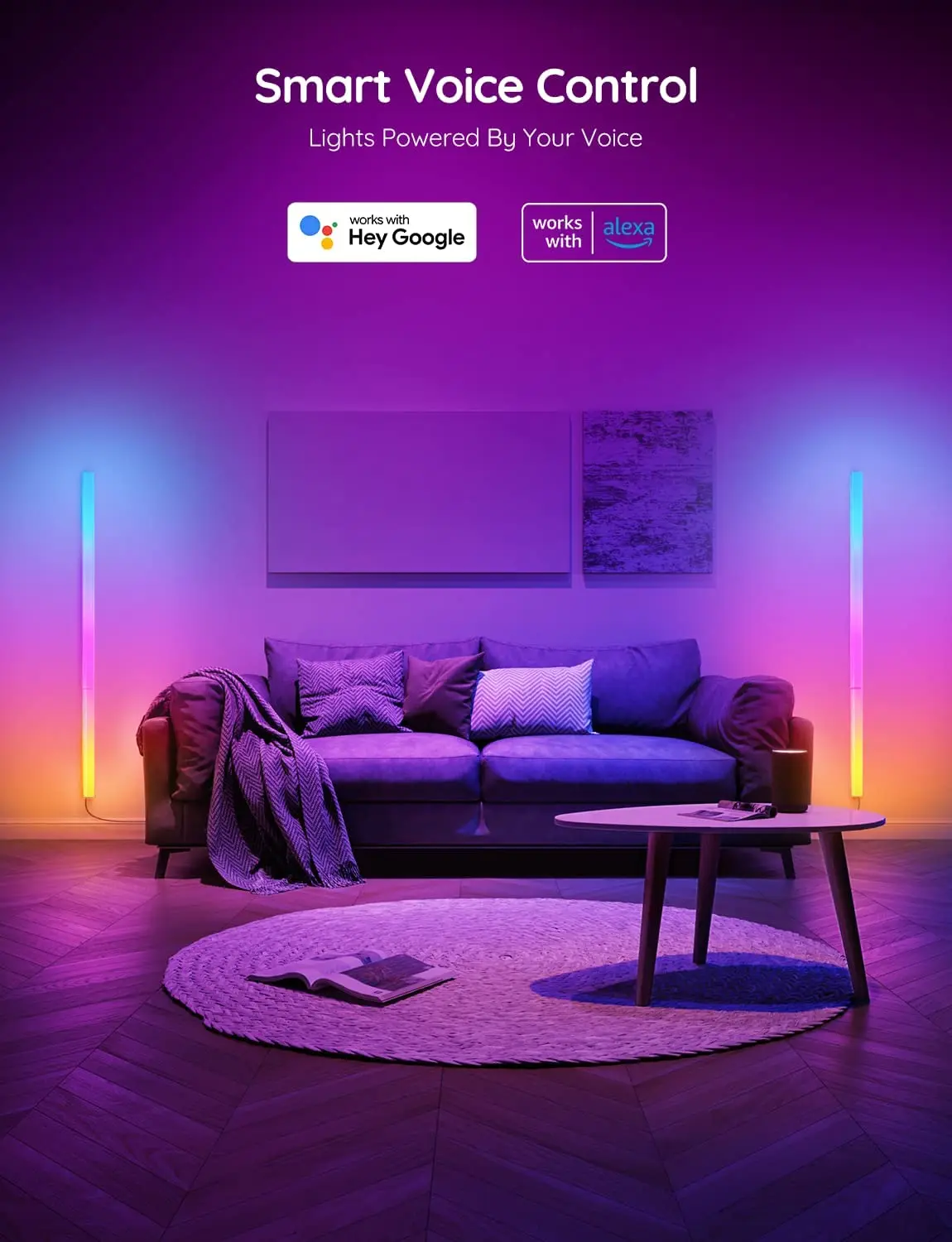 Умный светильник Alexa Google Rgb разноцветный сегментный с управлением музыкой и синхронизацией домашний декор светодиодные полосы Динамический