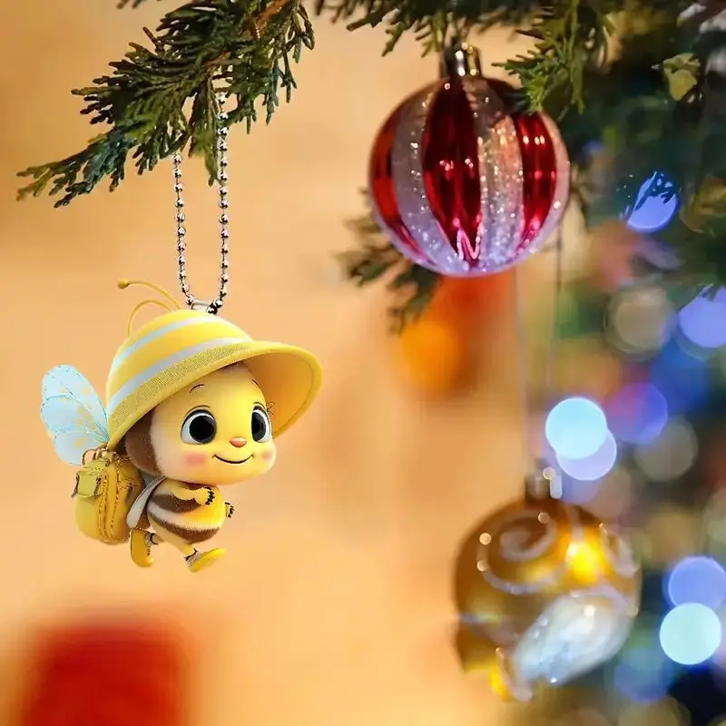 Acrylic Beehive Car Pendant Cute Flat Side Decal Resin Christmas Style Artificial Ornament