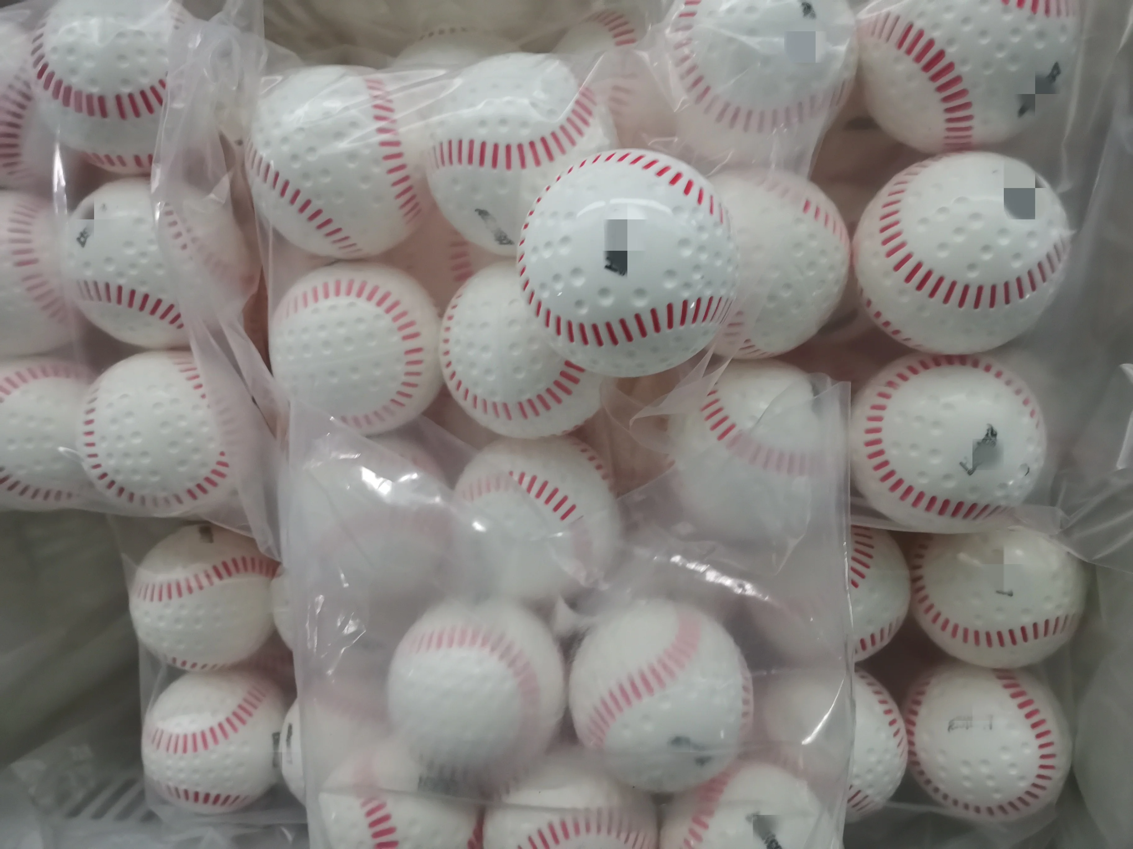 PowerAlley Seamed 60 MPH White Lite dimpled baseballs, Pitching Machine balls
