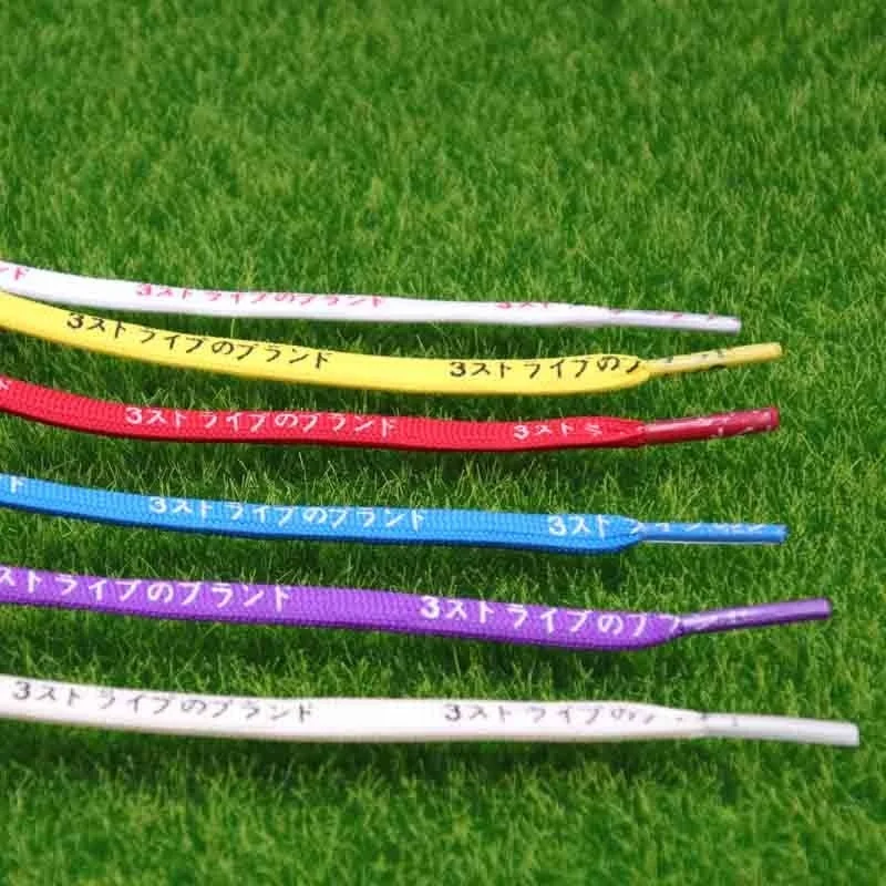 Olian 8mm Wide Double Layer Japanese Printed Shoelaces Print Shoe Laces Japanese Katakana Shoelaces