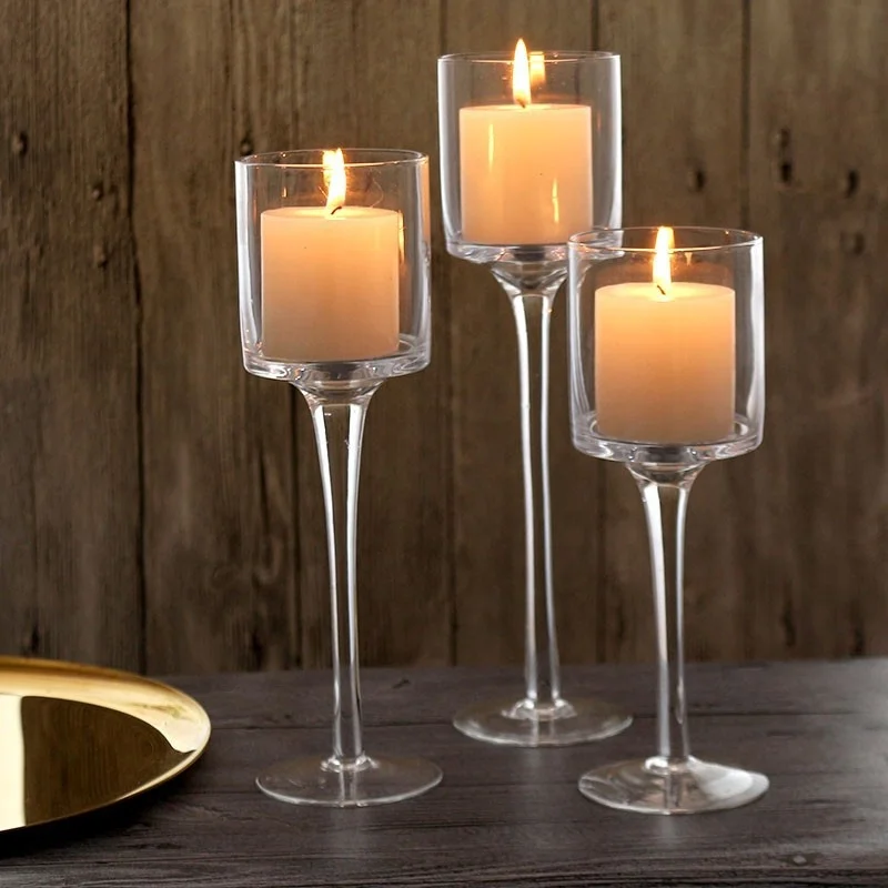 Wholesale 3 in 1 set Event Wedding Decoration Supplies Wedding Centerpieces glass Candle Holder set Candle Holder