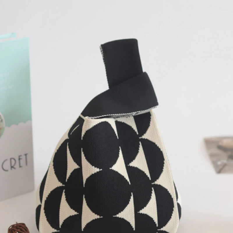 Wholesale Handmade Knitting Bags Cotton Crochet Knit Shopping Bag For Beach Travel Small Shopper Bag