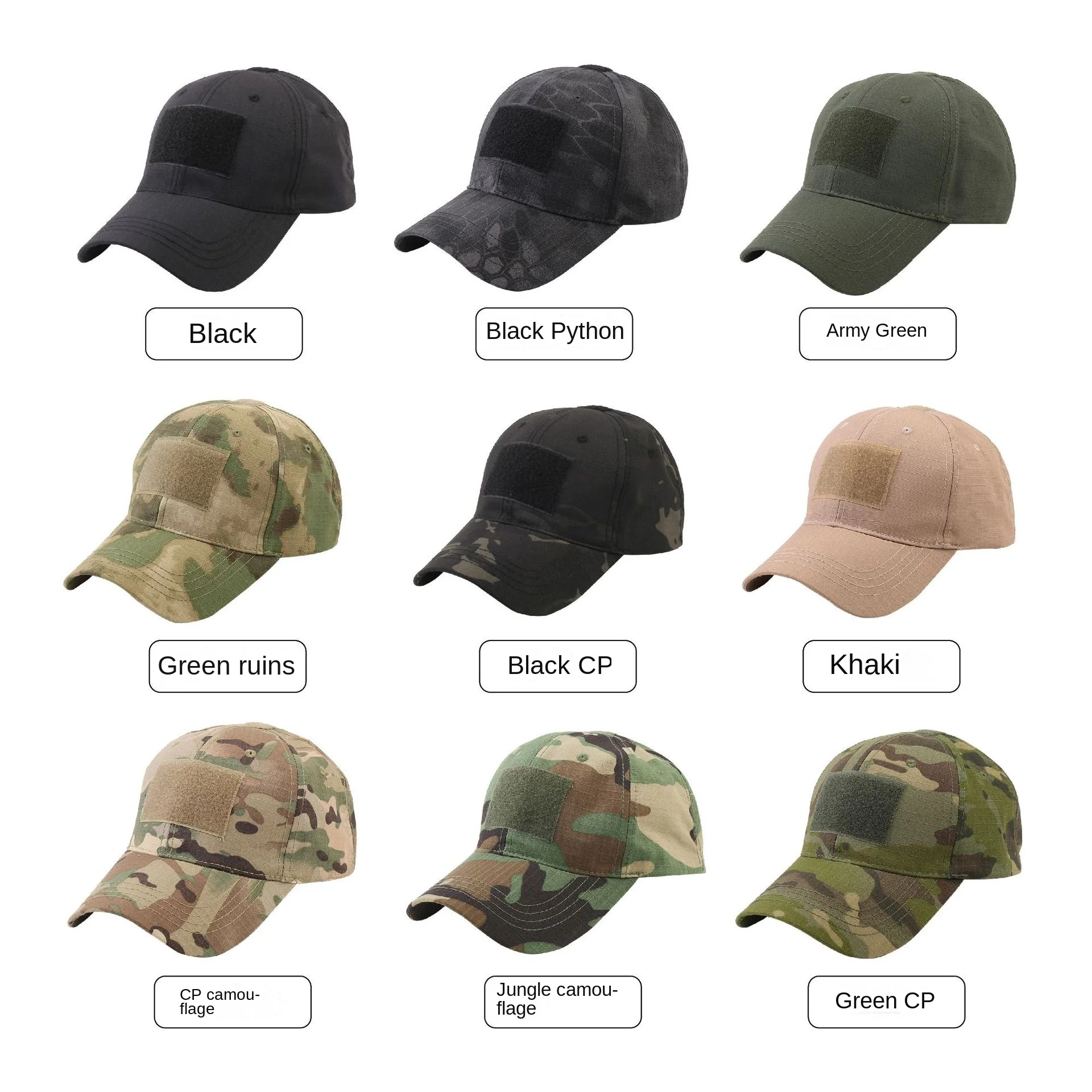 Outdoor Camouflage Tactical Hat Four Seasons Shade Mountaineering Cap Velcro Baseball Cap