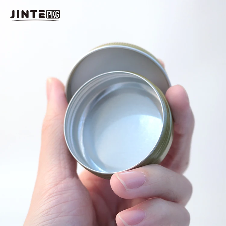 Wholesale Empty 60g 100g 200g Custom Cosmetic Aluminum Tin Off-set  Aluminum Jar  For Shoe Gel  Hand Hair Cream Jars