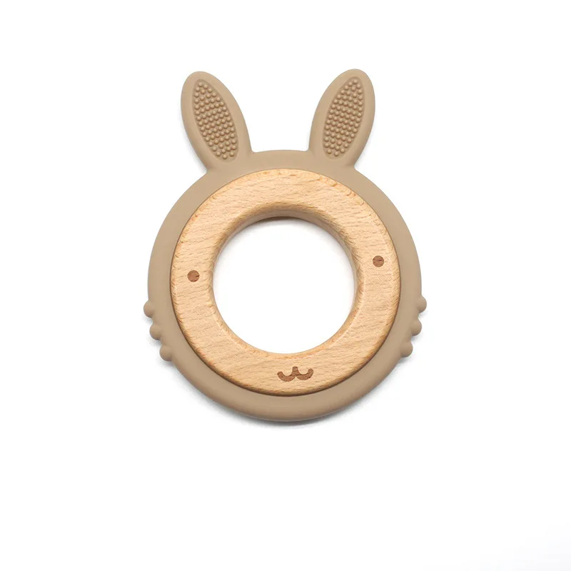 Delicate Wood Teething Ring Portable Infant Teething Aid Unique Wood Chew Toy