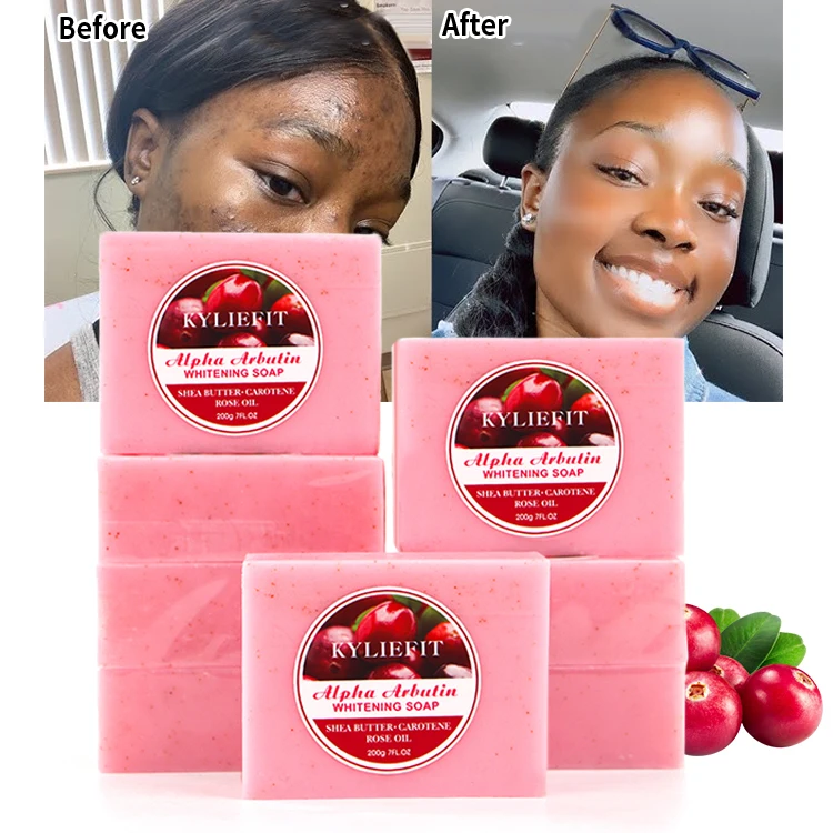Wholesale 7 Days Bleaching Whitening Skin Gluta Arbutin Antioxidant Shrink Pores Reduce Melanin Brightening Handmade Face Soap