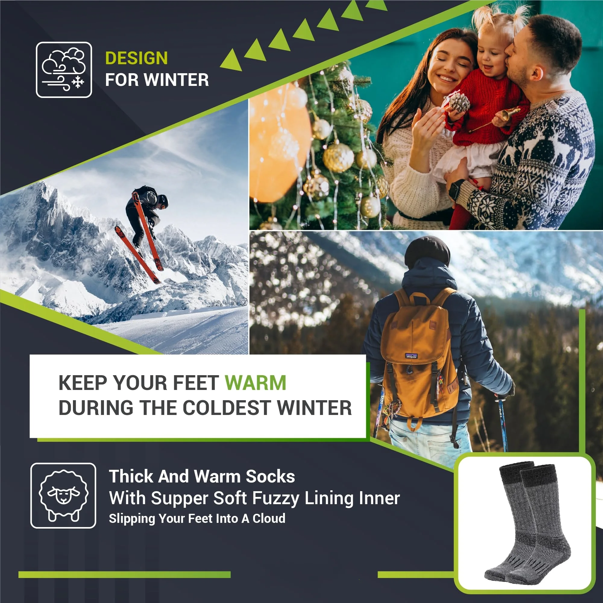 Factory Hiking Ski Socks Merino Wool Socks Men Thick Crew Cashmere Thick Merino Wool Socks
