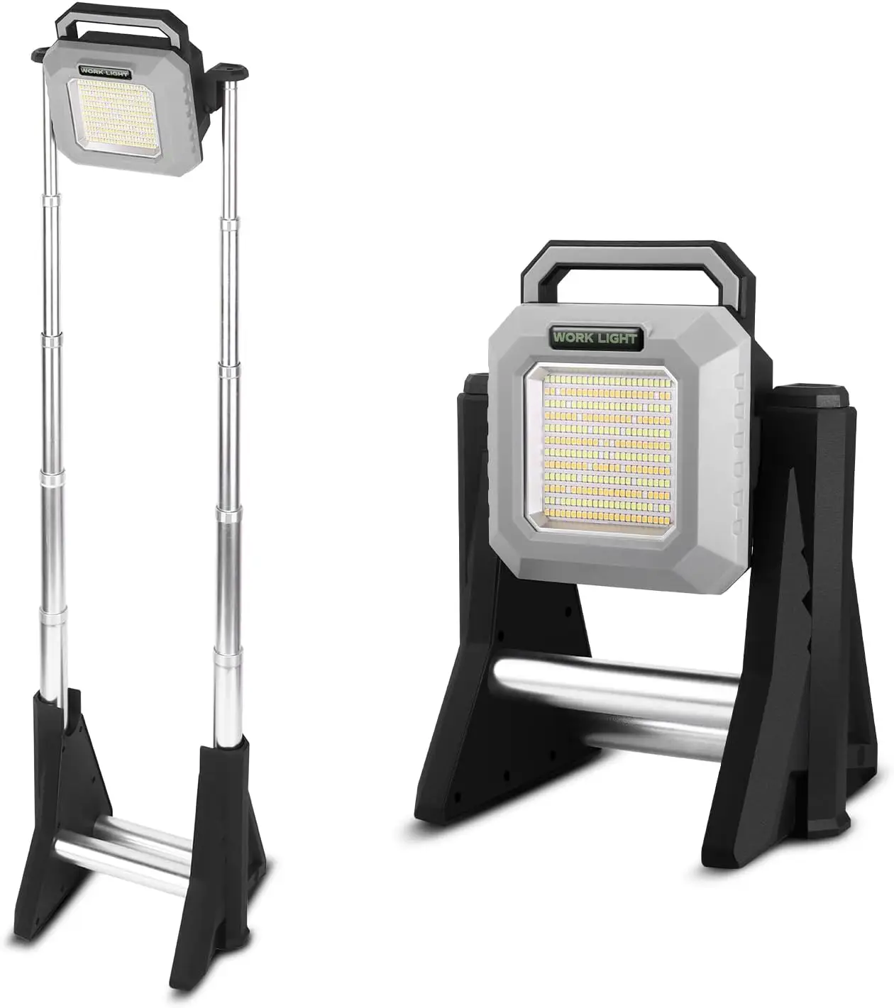 Work Light with Stand LED Work Light Rechargeable with Adjustable and Rotatable Aluminum Alloy base Jobsite Light