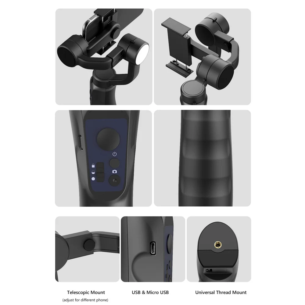 
hot sale 2021 3 axis gimbal stabilizer tripod selfie stick 360 Rotation handheld stabilizer portable gimbal stabilizer for phone 