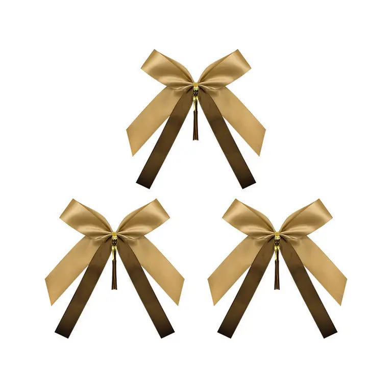 Gift Elastic Gift Bow Packaging Satin Ribbon Pre-made Bow For Gift Wrapping