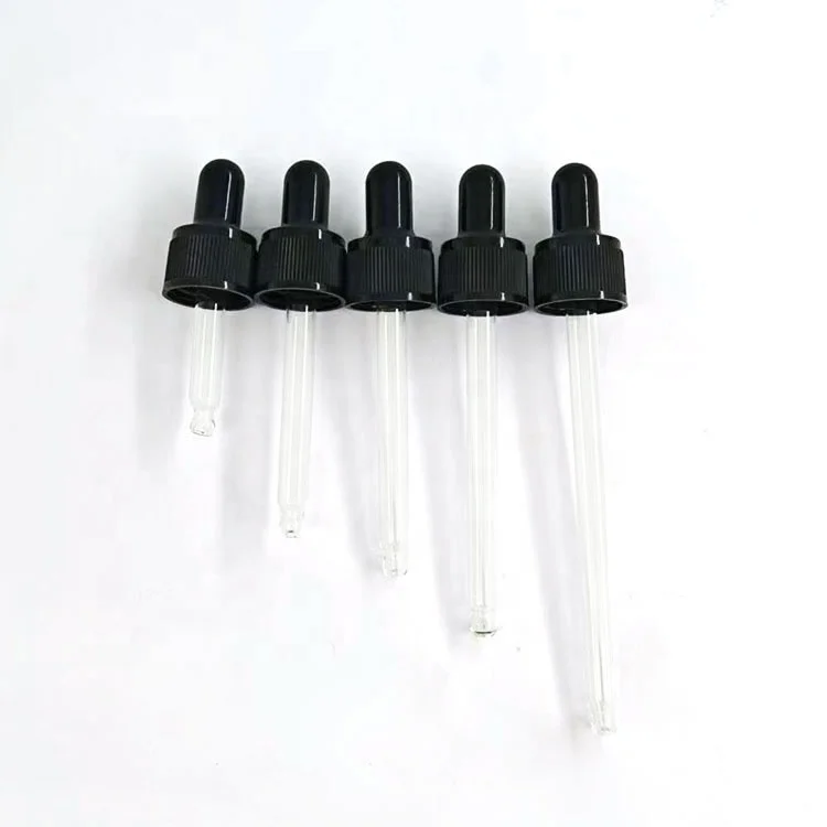 black glass custom oil dropper kit pipette child proof 40 ml luxury glass graduated dropper pipettes plastic cap for bottles
