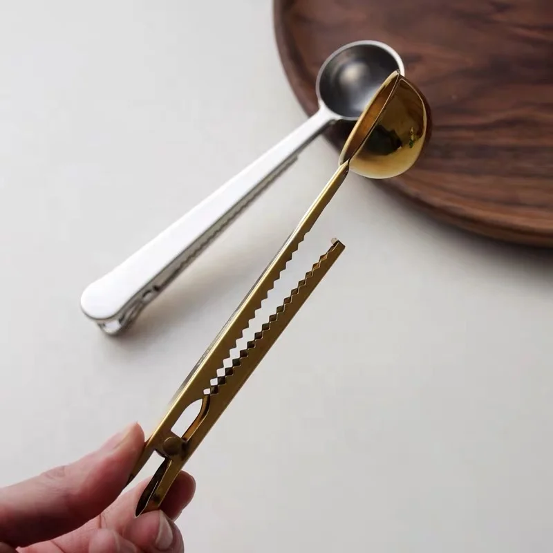 Kitchen Tool 15ml Stainless Steel Coffee Scoop with Clip