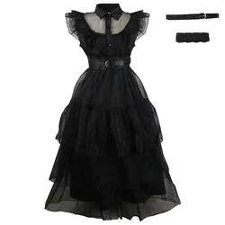 Wholesale Halloween Costume Adult Girls Wednesday Cosplay Clothing Children Long Dresses Costumes