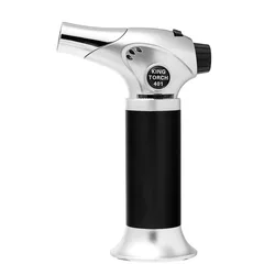 Kitchen Metal Butane Gas Flame Lighter Large Burner Flashlight Lighter Jet House Flame Treatment Gun For BBQ Cooking Tools