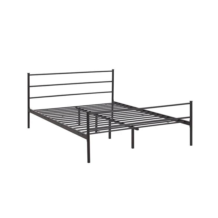 
New Design Knock-down Folding Queen Size Metal Bed Frame Bedroom Iron Metal Bed 