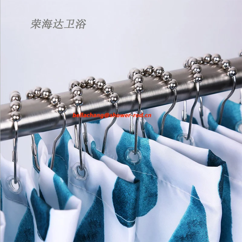 Stainless Steel Shower Curtain Rings 12 packs Metal round brushed nickel Shower Hooks for Bathroom Shower Rods