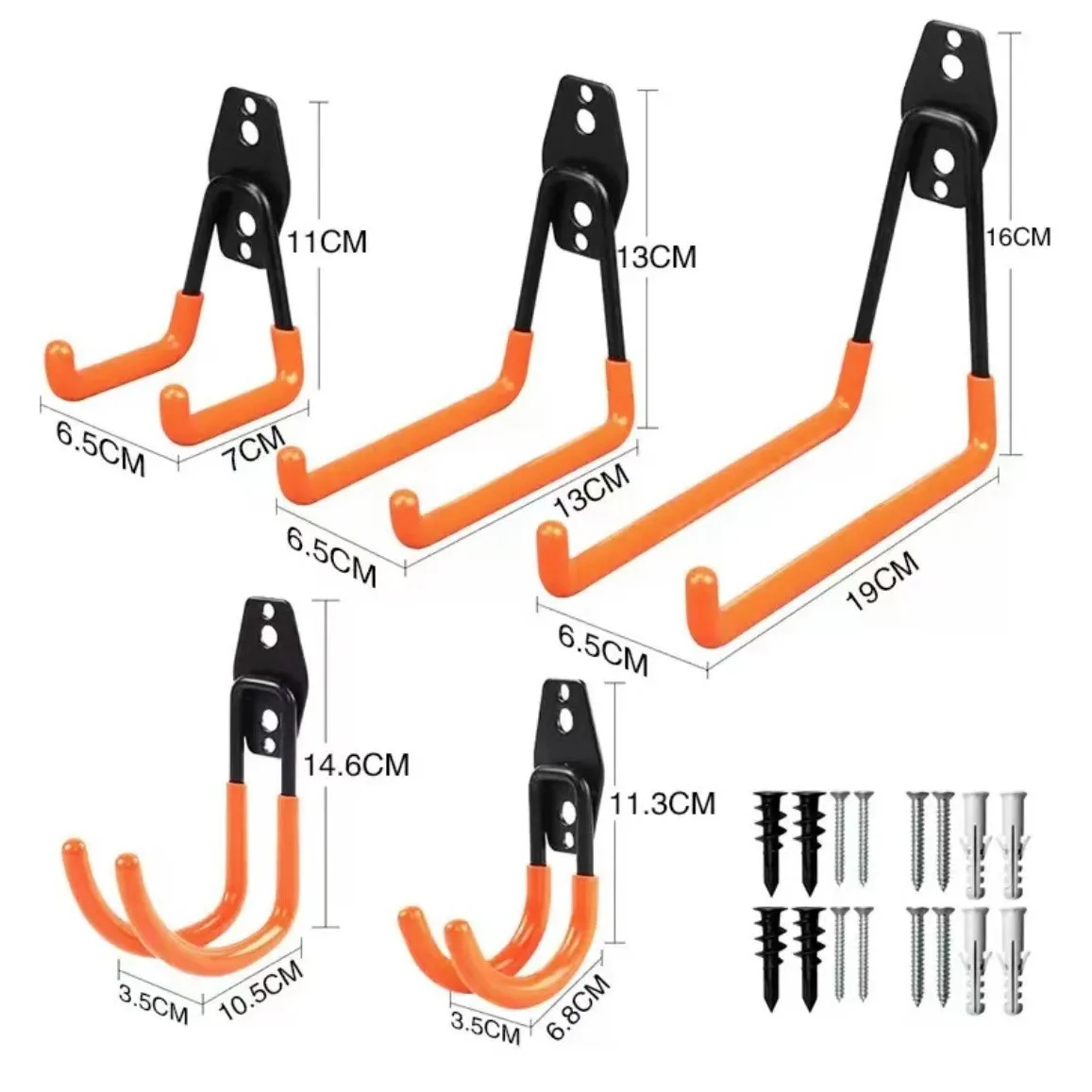 Metal Garage Utility Storage Wall Mount Double Arm Hanger Hooks Hooks & Rails Garage Tools wall hooks