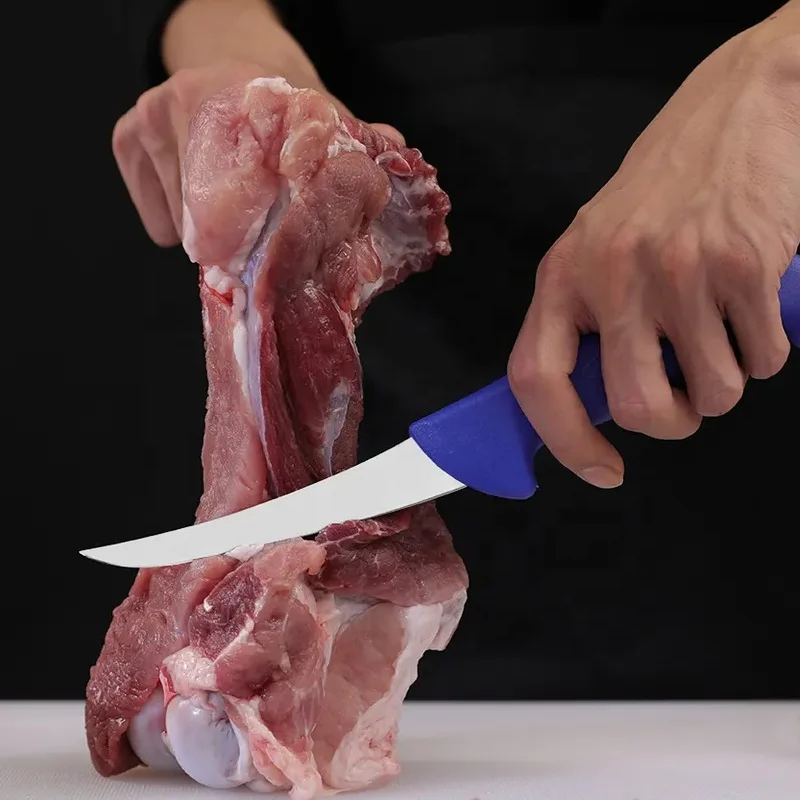 Curved Boning Knife Nylon PP Handle Butcher Fish Fillet Knife German 1.4116 5CR Stainless Steel Fillet Knife best price