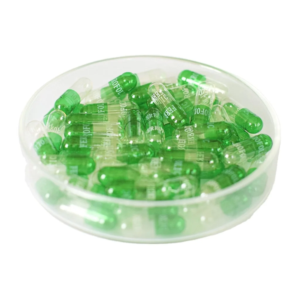size000#00#0#1#2#3 fruit green bulk empty hard gelatin capsules