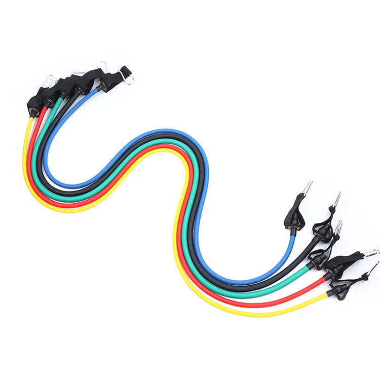 High Quality 11Pcs Latex Resistance Bands Set  Exercise Workout Fitness gym Elastic rubber tube