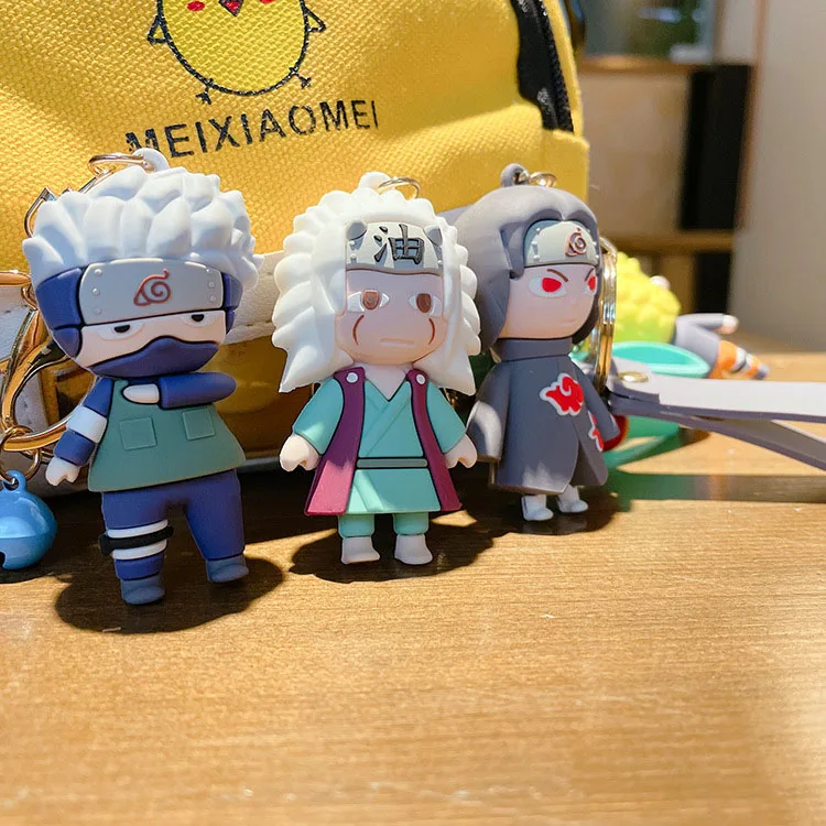 Wholesale Personalized Cute Key Holder Gift Bag Accessory Keyring Anime PVC Cartoon Epoxy Naruto Keychain