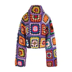 Turtleneck Winter Autumn Cropped Fashion Custom Crochet Hook Cotton Lace Fabric Machine Embroidery