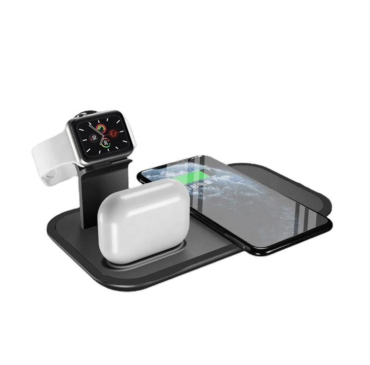 3 in1 нескольких устройств Беспроводное зарядное устройство Магнитная Зарядная база для телефона Часы & наушники совместимы для зарядки и передачи информации