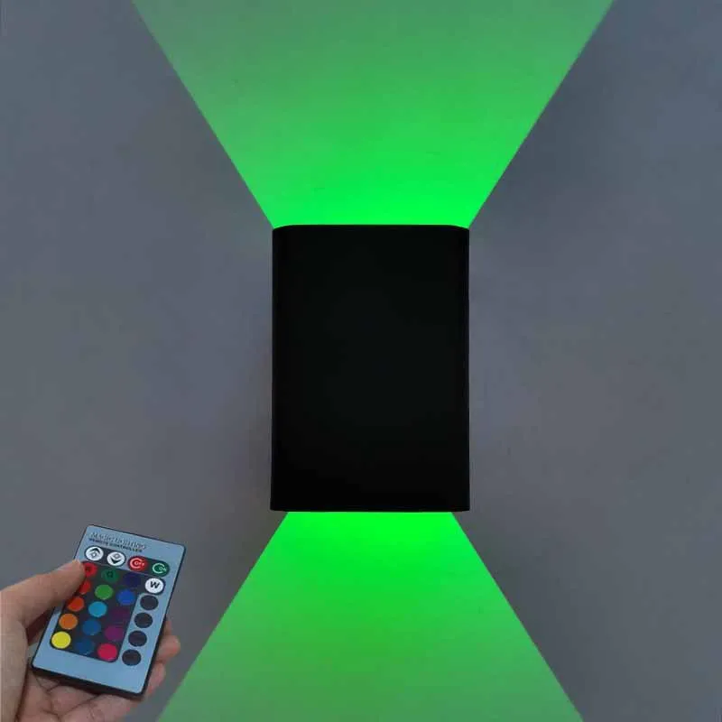 Внутренний алюминиевый настенный светильник для гостиной RGB удаленный черный теплый