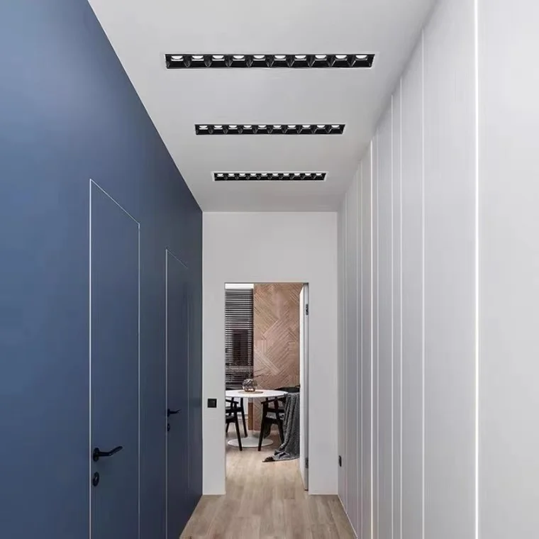 LED line Downlight Recessed Rectangle Grille Ceiling Lamp 4W 10W 20W 30W AC85~265V LED Spot Light For Home Shop Decor