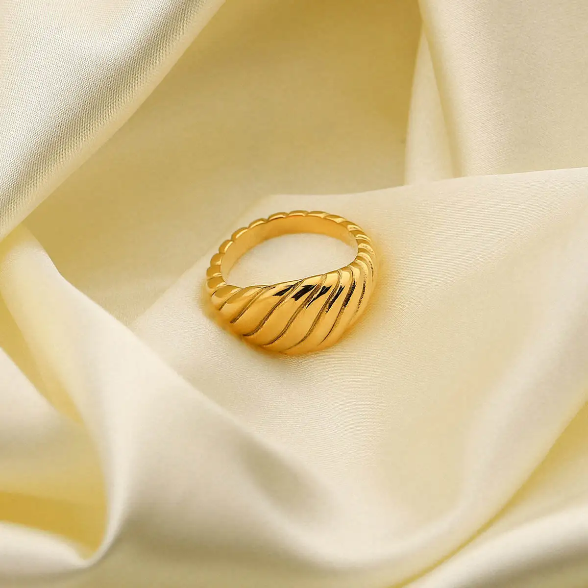 Jewelry Set Horn Wrap Chunky Rings Gold 2023 Stainless Steel Plated 316l Waterproof Environmental Friendly 6 7 8 5 Pcs