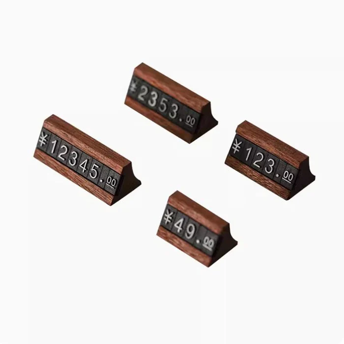 Wood and plastic price display Adjustable Price Tag for Retail Shop Jewelry Price Display