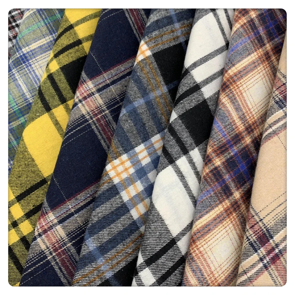 yarn dyed check fabric 21s 120gsm  180gsm 100% cotton yarn dyed flannel supplier  uniforms yarn dyed stripes fabric