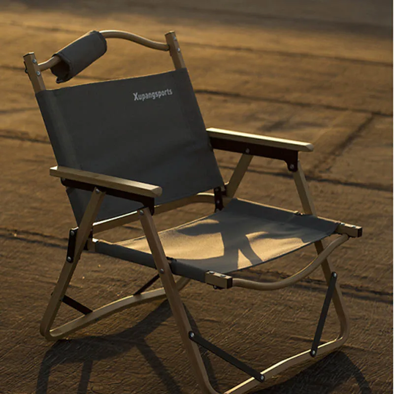 Foldable Wooden  Chair Outdoor Fabric Glossy Wood  Popular Aluminium  Sling Chair