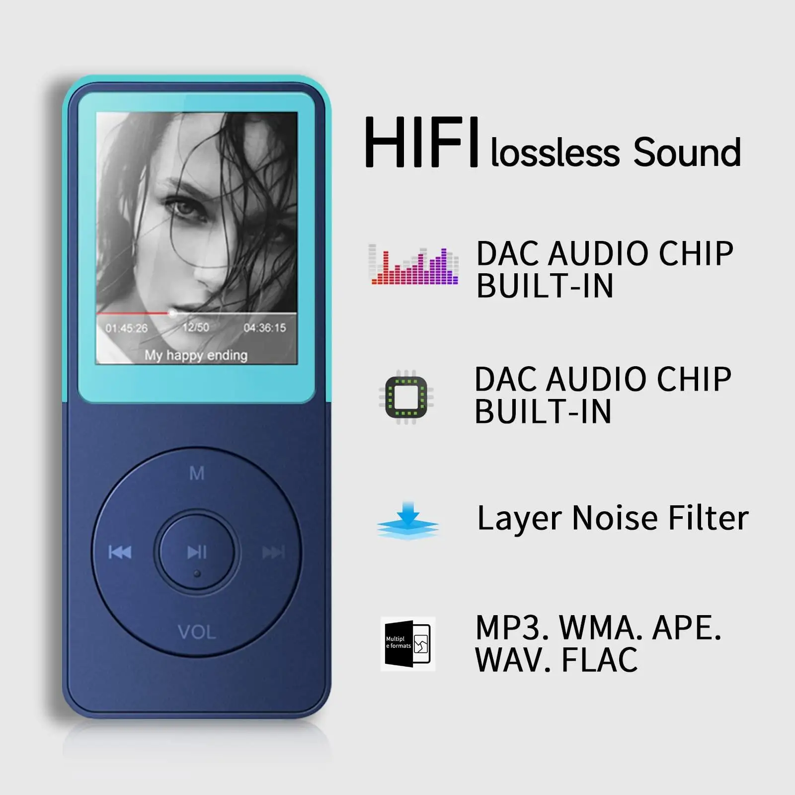 Customized Version MP3 Music Player With LCD Display Buit-In Speaker Portable Wireless BT Audio Receiver Music Playing Sport MP4