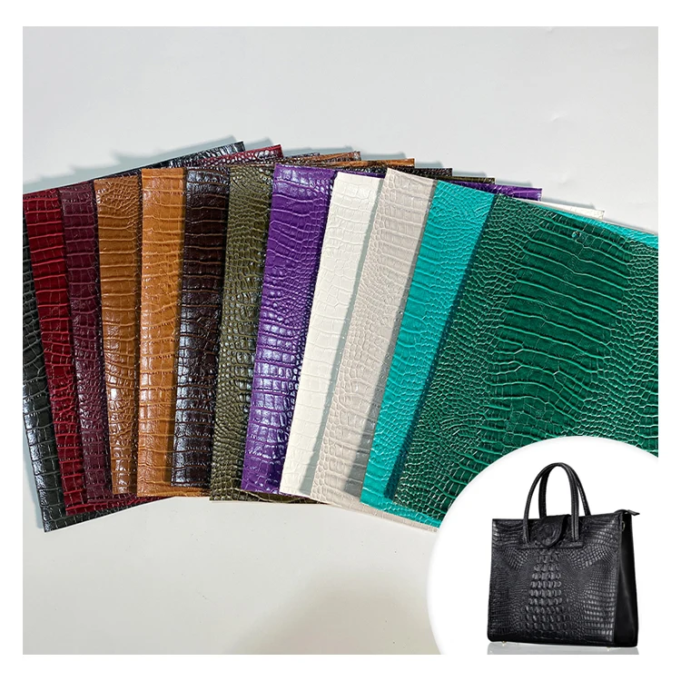 Wholesale Environmentally Friendly Synthetic Faux Croco Crocodile PU Leather For Women Bag