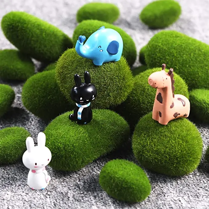 Green Artificial Moss Balls Decorative Stones Varying Sizes Ideal for Vases Table Decor Planter Decor Weddings Parties