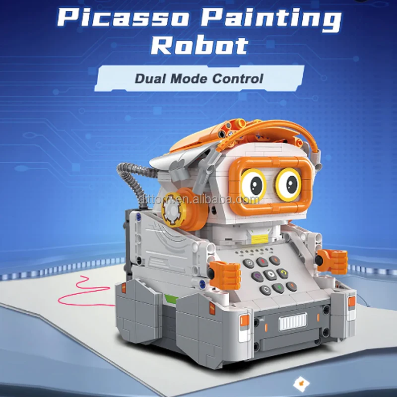 Dual Mode APP Programming Picass0 Painting Robot RC Smart Robot Building Block Cada C83006W